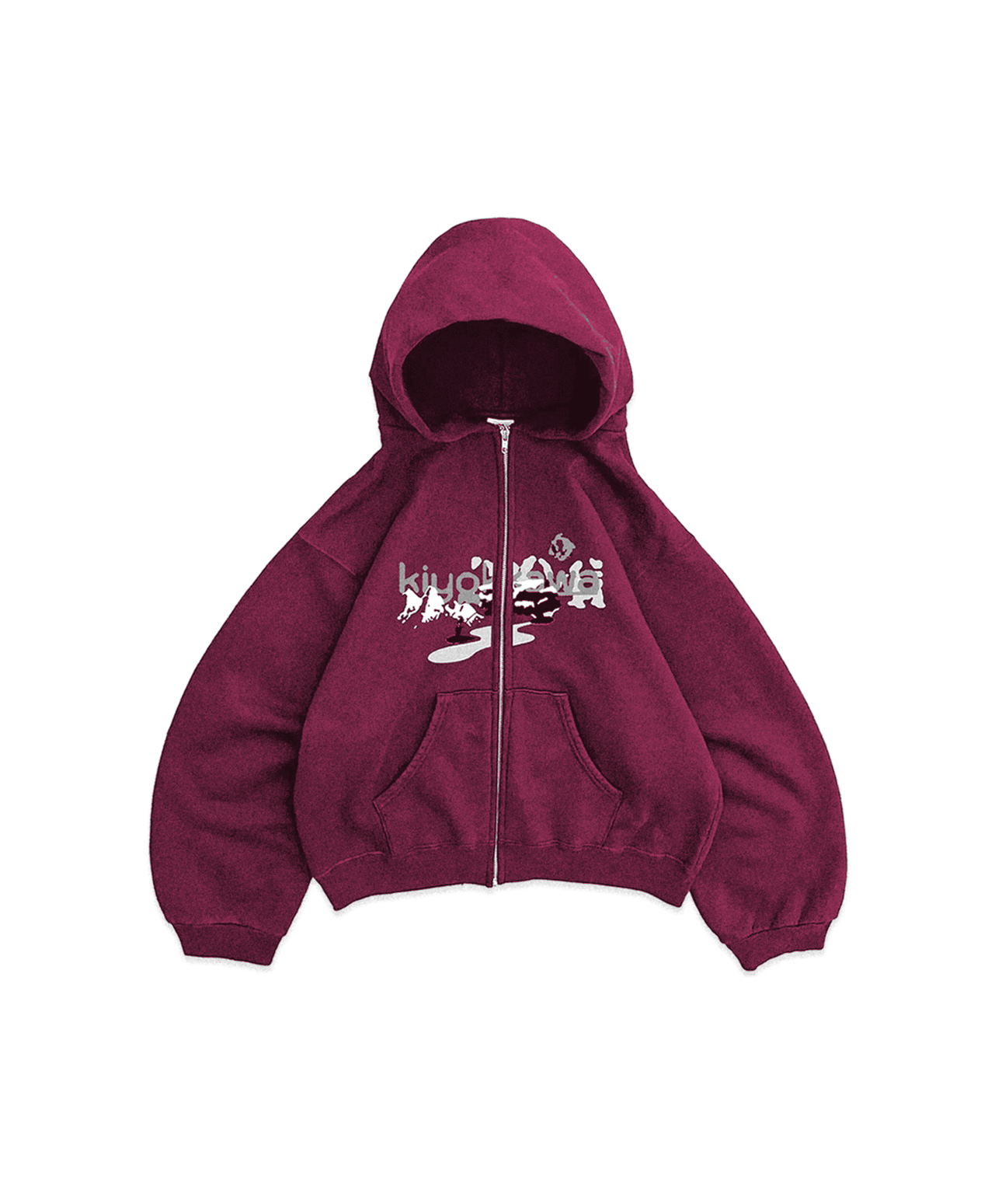 RASPBERRY ZIP-UP HOODIE